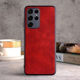 Шкіряний чохол AIORIA Vintage для Samsung Galaxy S21 Ultra red
