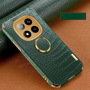 Чохол для Xiaomi Redmi Note 14 Pro Plus 5G з тисненням під шкіру крокодила і магнітним утримувачем Green