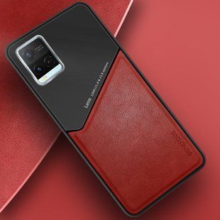 Бизнес чехол бампер GENEROUS для Vivo Y33s 4G из стекла и искусственной кожи
