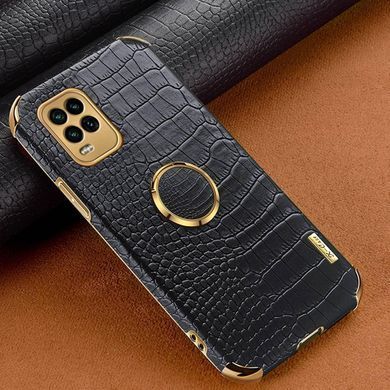 Чехол для Xiaomi Mi 10 Lite с тиснением под кожу крокодила и магнитным держателем