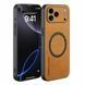 Шкіряний чохол OLGE з MagSafe для Apple iPhone 17 Pro Max Golden brown