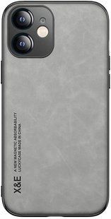 Шкіряний чохол Sheepskin з магнітом для Apple iPhone 12 mini Light gray