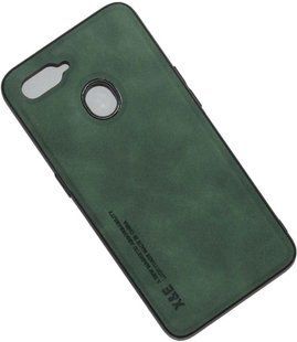 Шкіряний чохол Sheepskin з магнітом для Oppo A7 / AX7 / A12 / A5S Green