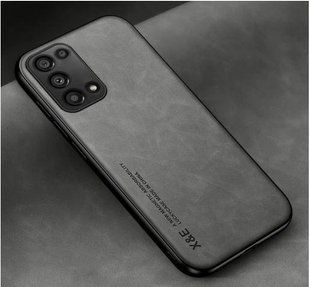Кожаный чехол Sheepskin с магнитом для Oppo Reno6 Pro 5G Light gray