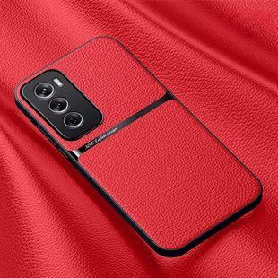 Кожаный чехол Elegance с магнитом для Oppo Reno12 Pro Red