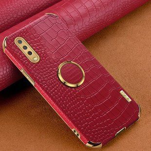 Чехол для Samsung Galaxy A70 с тиснением под кожу крокодила и магнитным держателем Red