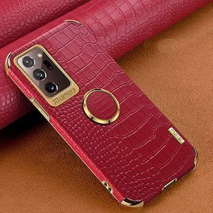 Чехол для Samsung Galaxy Note 20 Ultra с тиснением под кожу крокодила и магнитным держателем Red