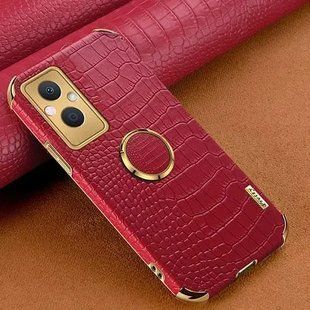 Чохол для Realme C67 4G з тисненням під шкіру крокодила і магнітним утримувачем Red