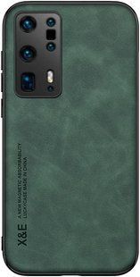 Кожаный чехол Sheepskin с магнитом для Huawei P40 Pro Plus Green