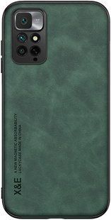 Кожаный чехол Sheepskin с магнитом для Xiaomi Redmi 10 / Redmi 10 2022 / Redmi Note 11 4G Green