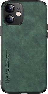 Шкіряний чохол Sheepskin з магнітом для Apple iPhone 12 mini Green