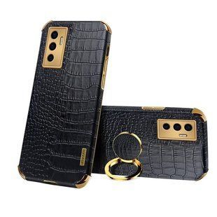 Чохол для Realme C65 4G з тисненням під шкіру крокодила і магнітним утримувачем