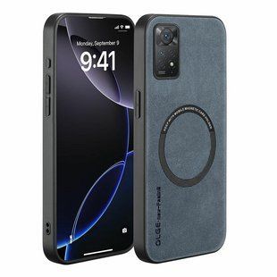 Шкіряний чохол OLGE з MagSafe для Xiaomi Redmi Note 11 Pro 4G Blue