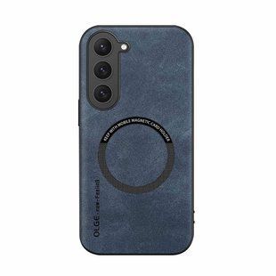 Кожаный чехол OLGE с MagSafe для Samsung Galaxy S23 Plus Blue