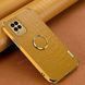 Чехол для Xiaomi Mi 10 Lite с тиснением под кожу крокодила и магнитным держателем Yellow