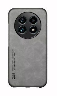 Кожаный чехол Sheepskin с магнитом для Realme 13 5G Light gray
