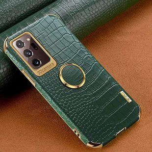 Чехол для Samsung Galaxy Note 20 Ultra с тиснением под кожу крокодила и магнитным держателем Green