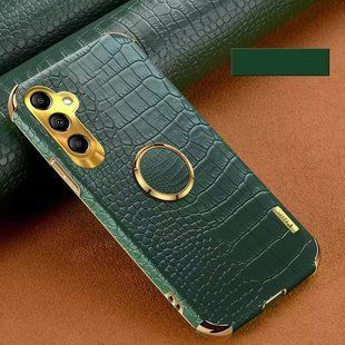 Чехол для Samsung Galaxy A36 с тиснением под кожу крокодила и магнитным держателем Green