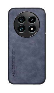 Кожаный чехол Sheepskin с магнитом для Realme 13 5G Blue