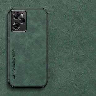 Кожаный чехол Sheepskin с магнитом для Xiaomi Poco X5 Pro 5G Green