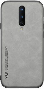 Кожаный чехол Sheepskin с магнитом для OnePlus 8 Light gray
