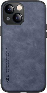 Кожаный чехол Sheepskin с магнитом для Apple iPhone 15 Plus Blue