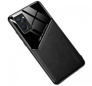 Бизнес чехол бампер GENEROUS для Realme 9i из стекла и искусственной кожи
