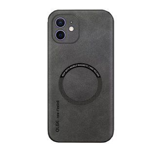 Шкіряний чохол OLGE з MagSafe для Apple iPhone 11 Light gray