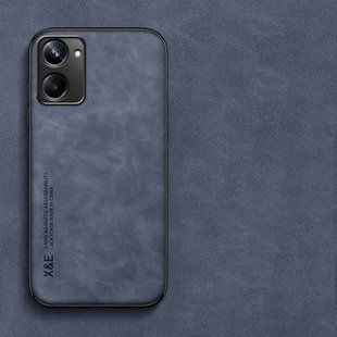 Шкіряний чохол Sheepskin з магнітом для Realme 10 4G Blue