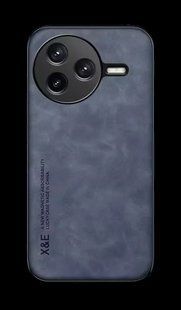 Кожаный чехол Sheepskin с магнитом для Xiaomi Poco F7 Ultra Blue