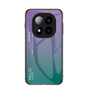 Чехол Xiaomi Redmi Note 14 Pro Plus 5G (China) Gradient Hello Purple Green