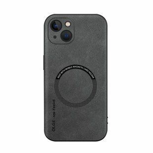 Шкіряний чохол OLGE з MagSafe для Apple iPhone 15 Light gray