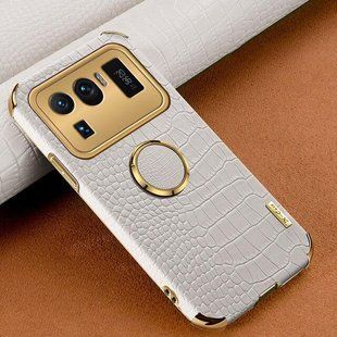 Чехол для Xiaomi Mi 11 Ultra с тиснением под кожу крокодила и магнитным держателем White