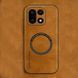 Кожаный чехол OLGE с MagSafe для OnePlus 15 Golden brown
