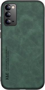 Шкіряний чохол Sheepskin з магнітом для Samsung Galaxy Note 20 Green