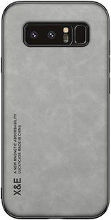 Кожаный чехол Sheepskin с магнитом для Samsung Galaxy Note 8 Light gray