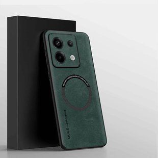 Шкіряний чохол OLGE з MagSafe для Xiaomi Redmi Note 13 Pro 4G Green