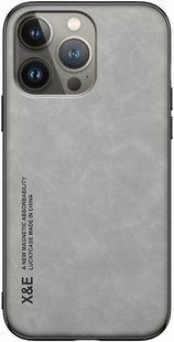 Шкіряний чохол Sheepskin з магнітом для Apple iPhone 15 Pro Light gray