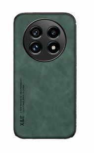 Кожаный чехол Sheepskin с магнитом для Realme 13 Plus 5G Green