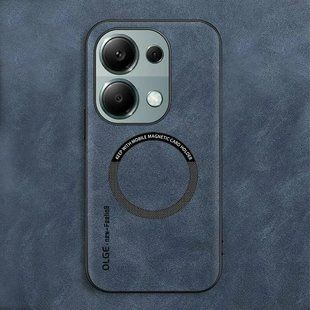 Кожаный чехол OLGE с MagSafe для Xiaomi Poco C85 Blue