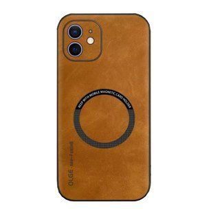 Шкіряний чохол OLGE з MagSafe для Apple iPhone 11 Golden brown