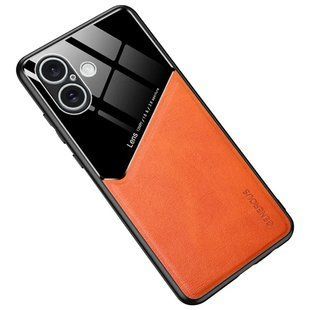Бизнес чехол бампер GENEROUS для Apple iPhone 16 из стекла и искусственной кожи