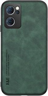Кожаный чехол Sheepskin с магнитом для Oppo Reno7 5G / Find X5 Lite Green