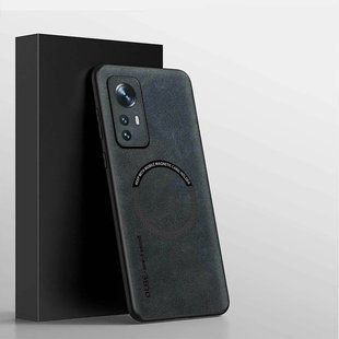 Кожаный чехол OLGE с MagSafe для Xiaomi 12 / Xiaomi 12X Dark gray
