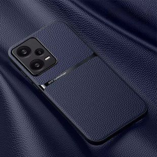 Кожаный чехол Elegance с магнитом для Xiaomi Redmi Note 12 Pro 5G Dark blue