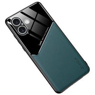 Бизнес чехол бампер GENEROUS для Apple iPhone 16 из стекла и искусственной кожи