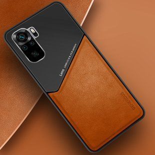 Бизнес чехол бампер GENEROUS для Xiaomi Poco M5s из стекла и искусственной кожи