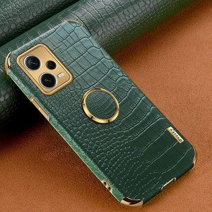 Чохол для Xiaomi Redmi Note 12 Pro 5G з тисненням під шкіру крокодила і магнітним утримувачем Green
