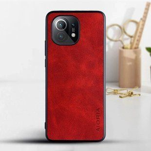 Кожаный чехол AIORIA Vintage для Xiaomi Mi 11 Lite / Mi 11 Lite 5G red