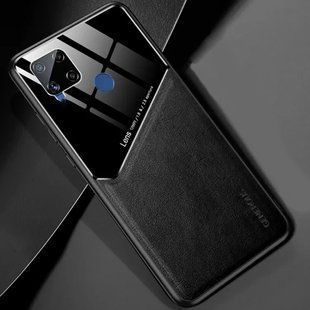 Бизнес чехол бампер GENEROUS для Realme C15 из стекла и искусственной кожи